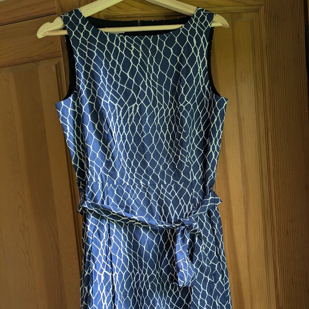 NEW LL Bean Navy and white Signature A line Dress